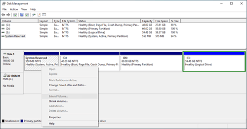 Extend system reserved drive