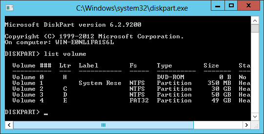 Diskpart shrink volume