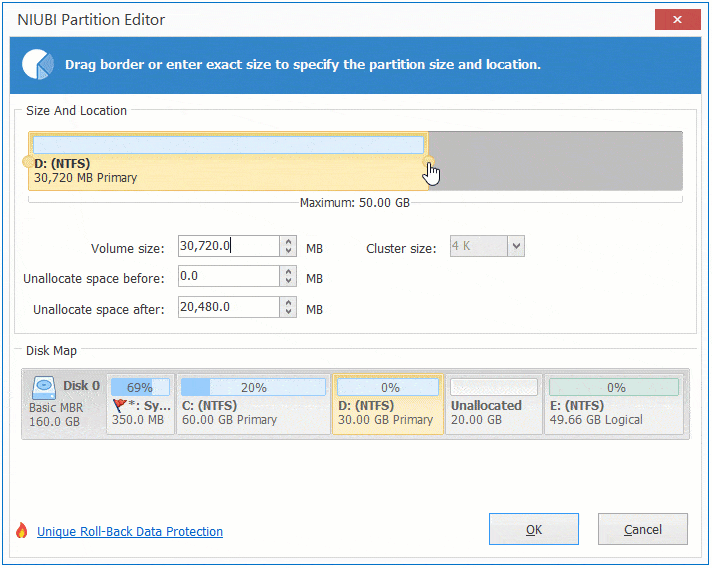 Dドライブを拡張